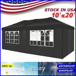 10x20 Pop Up Canopy Tent for Outdoor Patio Instant Shade Gazebo with 6 Sidewalls