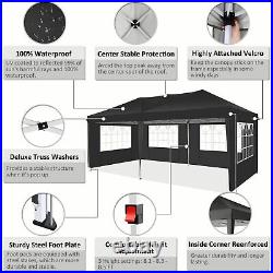 10x20 Pop Up Canopy Tent for Outdoor Patio Instant Shade Gazebo with 6 Sidewalls