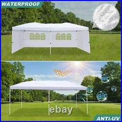 10x20 Pop Up Canopy Tent with Sidewalls Easy Up Tent with 6 Sandbags Wheeled Bag