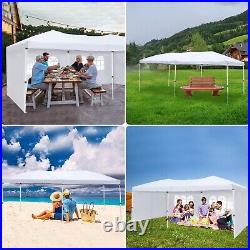 10x20 Pop Up Canopy Tent with Sidewalls Easy Up Tent with 6 Sandbags Wheeled Bag