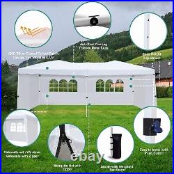 10x20 Pop Up Canopy Tent with Sidewalls Easy Up Tent with 6 Sandbags Wheeled Bag