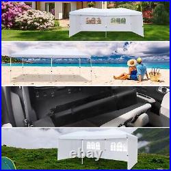 10x20 Pop Up Canopy Tent with Sidewalls Easy Up Tent with 6 Sandbags Wheeled Bag