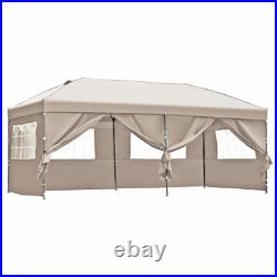 10x20 Pop Up Canopy with Sidewalls, Heavy Duty Wedding Party Tent w Wheeled Bag