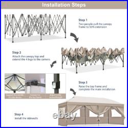 10x20 Pop Up Canopy with Sidewalls, Heavy Duty Wedding Party Tent w Wheeled Bag