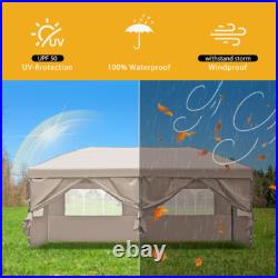 10x20 Pop Up Canopy with Sidewalls, Heavy Duty Wedding Party Tent w Wheeled Bag