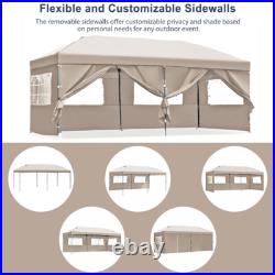 10x20 Pop Up Canopy with Sidewalls, Heavy Duty Wedding Party Tent w Wheeled Bag