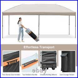 10x20 Pop Up Canopy with Sidewalls, Heavy Duty Wedding Party Tent w Wheeled Bag