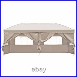 10x20 Pop Up Canopy with Sidewalls, Heavy Duty Wedding Party Tent w Wheeled Bag