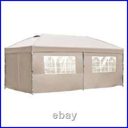 10x20 Pop Up Canopy with Sidewalls, Heavy Duty Wedding Party Tent w Wheeled Bag