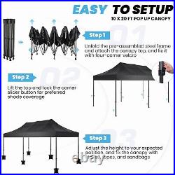 10x20'? Pop Up Heavy Duty Canopy Tent for Wedding/Party Waterproof Gazebo Anti-UV