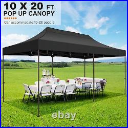 10x20 Pop up Canopy Heavy Duty Commercial Party Tent with 6 Removable Sidewalls