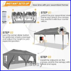 10x20 Pop up Canopy Heavy Duty Party Tent Outdoor Waterproof Commercial Gazebo