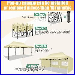 10x20 Pop up Canopy Street Tent with Awning Heavy Duty Outdoor Commercial Gazebo