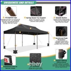 10x20 Pop up Canopy Tent Commercial Heavy Duty Gazebo Thickened Frame Adjustable