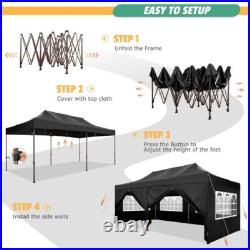 10x20 Pop up Canopy Tent Commercial Heavy Duty Gazebo Thickened Frame Adjustable