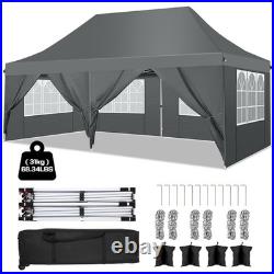10x20 Pop up Canopy Tent Outdoor Waterproof Garden Party Gazebo with 4 Sandbags