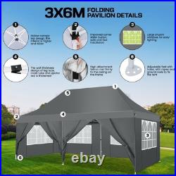 10x20 Pop up Canopy Tent Outdoor Waterproof Garden Party Gazebo with 4 Sandbags