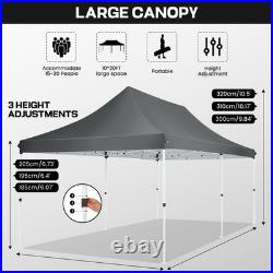 10x20 Pop up Canopy Tent Outdoor Waterproof Garden Party Gazebo with 4 Sandbags