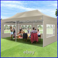 10x20 Pop up Canopy Tent for Parties, Heavy Duty Easy Setup Tent with 6 Sidew