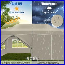 10x20 Pop up Canopy Tent for Parties, Heavy Duty Easy Setup Tent with 6 Sidew