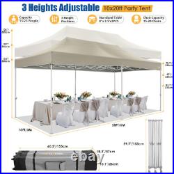 10x20 Pop up Canopy Tent for Parties, Heavy Duty Easy Setup Tent with 6 Sidew