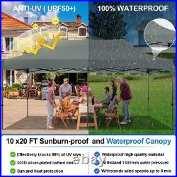 10x20 Pop up Canopy Waterproof Heavy Duty Tent Frame Thickened All Season Gazebo