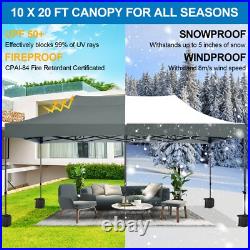10x20 Pop up Canopy Waterproof Heavy Duty Tent Frame Thickened All Season Gazebo