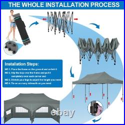 10x20 Pop up Canopy Waterproof Heavy Duty Tent Frame Thickened All Season Gazebo