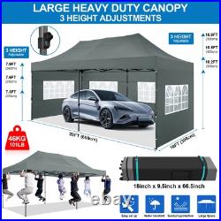 10x20 Pop up Canopy Waterproof Heavy Duty Tent Frame Thickened All Season Gazebo