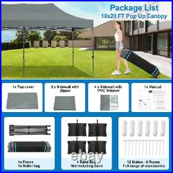 10x20 Pop up Canopy Waterproof Heavy Duty Tent Frame Thickened All Season Gazebo