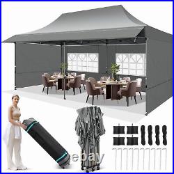 10x20 Pop up Canopy with Awning Heavy Duty Party Gazebo Commercial Outdoor Tent/