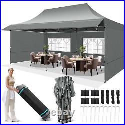 10x20 Pop up Canopy with Awning Heavy Duty Party Gazebo Commercial Outdoor Tent