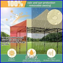 10x20 Pop up Canopy with Awning Heavy Duty Party Gazebo Commercial Outdoor Tent