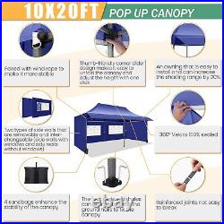 10x20 Pop up Canopy with Awning Heavy Duty Party Gazebo Commercial Outdoor Tent