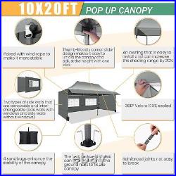 10x20 Pop up Canopy with Awning Heavy Duty Party Gazebo Commercial Outdoor Tent