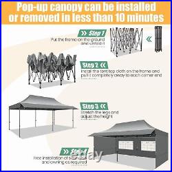 10x20 Pop up Canopy with Awning Heavy Duty Party Gazebo Commercial Outdoor Tent/