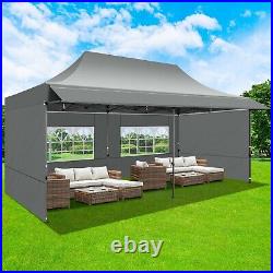 10x20 Pop up Canopy with Awning Heavy Duty Party Gazebo Commercial Outdoor Tent