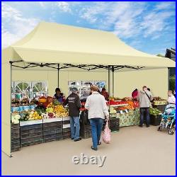 10x20 Pop up Canopy with Awning Heavy Duty Party Gazebo Commercial Outdoor Tent