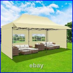 10x20 Pop up Canopy with Awning Heavy Duty Party Gazebo Commercial Outdoor Tent