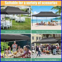 10x20 Pop up Canopy with Awning Heavy Duty Party Gazebo Commercial Outdoor Tent