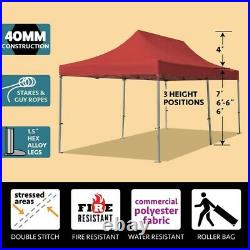 10x20' Speedy Pop Up Canopy Tent Red Instant Commercial Water Resistant Shelter