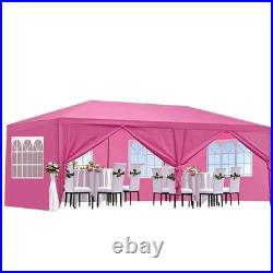 10x20' Wedding Party Canopy Tent Outdoor Gazebo with 6 Removable Sidewalls Pink