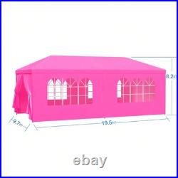 10x20' Wedding Party Canopy Tent Outdoor Gazebo with 6 Removable Sidewalls Pink