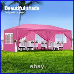 10x20' Wedding Party Canopy Tent Outdoor Gazebo with 6 Removable Sidewalls Pink