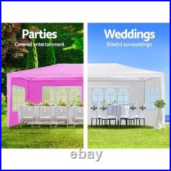 10x20' Wedding Party Canopy Tent Outdoor Gazebo with 6 Removable Sidewalls Pink
