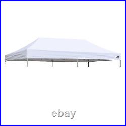 10x20 White Pop Up Canopy Sunshade Gazebo Tent Replacement Top Polyester Cover