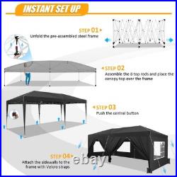 10x20 ft EZ Pop Up Gazebo Canopy Outdoor Canopies Shelter Heavy Duty UPF 50+