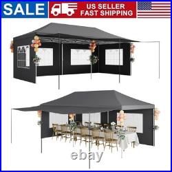 10x20 ft Heavy Duty Commercial Pop Up Canopy Tent with 6 Removable Sidewalls