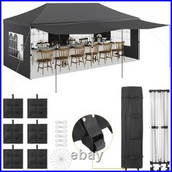 10x20 ft Heavy Duty Commercial Pop Up Canopy Tent with 6 Removable Sidewalls