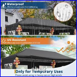 10x20 ft Heavy Duty Commercial Pop Up Canopy Tent with 6 Removable Sidewalls